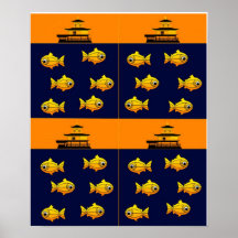 9-Trouts et or Pavillon Poster