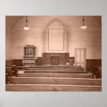 À l'intérieur de la vieille copie d'église posters