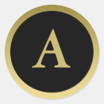 A : : Monogramme un or élégant et un autocollant n