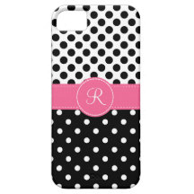 À petits pois et monogramme de ruban piqué par ros coques Case-Mate iPhone 5