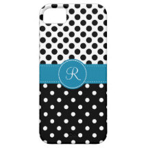 À petits pois et monogramme piqué de ruban coque Case-Mate iPhone 5
