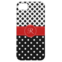 À petits pois et monogramme piqué de ruban iPhone 5 case