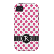 À petits pois Girly de roses indien avec le monogr iPhone 4 Case