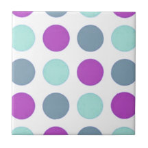 À petits pois turquoise violet carreaux en céramique