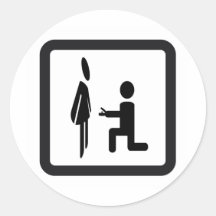 A pictogramme demande en mariage - Proposal of mar Adhésifs Ronds