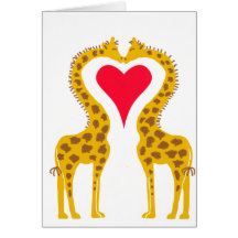 a rendu amoureux girafes carte de vœux