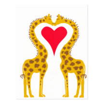a rendu amoureux girafes cartes postales