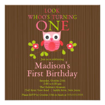 Ă?res invitations de fête d'anniversaire de hibou 