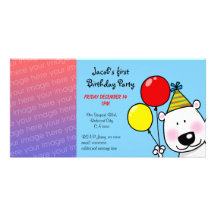 Ă?res invitations heureuses de fête d'anniversaire cartes de vœux avec photo