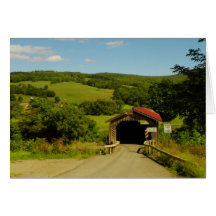 À travers le vieux pont cartes de vœux