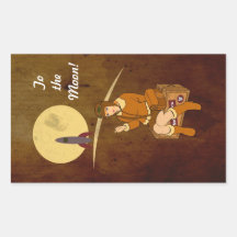 Aan de maan rechthoekvormige sticker