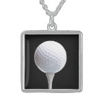 Aangepaste golfbal en T-shirt op Zwarte Ketting