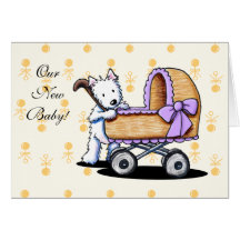 Aankondigingen van het Baby van de Hond van Westie Kaart