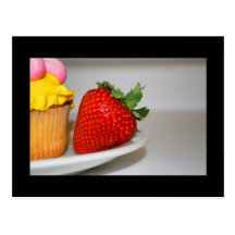 Aardbei en een Briefkaart van de Muffin Wens Kaarten