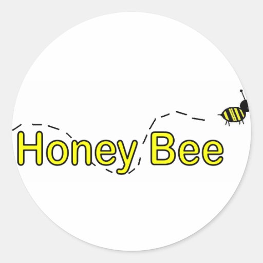 Abeille de miel autocollants ronds