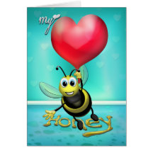 Abeille mon miel carte de vœux