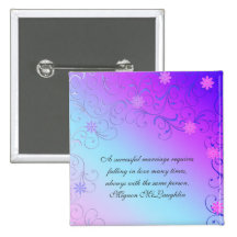 Abstract Blue Floral Template Quotes Button