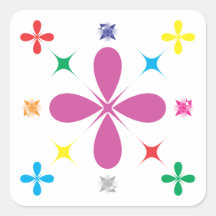 Abstracte bloemen stickers
