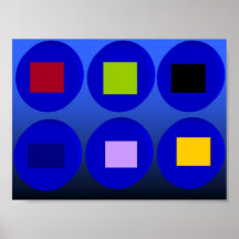 Abstracte Kunst - het Maanlicht van de Vierkanten  Posters