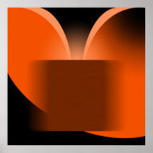 Abstracte Oranje Luxe met Zwarte AP0004 Print