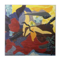 Abstracte Tegel Landcsape Geboortetegeltjes