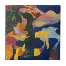 Abstracte Tegel Landcsape Geboortetegeltje