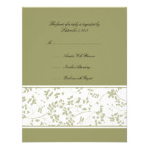 Accent floral blanc et sage épousant RSVP Faire-part Personnalisé