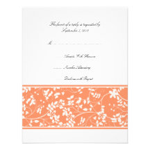 Accent floral orange et blanc épousant RSVP Invitations Personnalisées