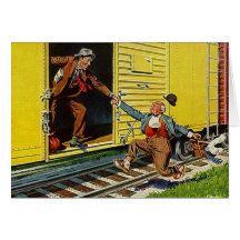 Accrocher une carte de wagon couvert de chemin de 