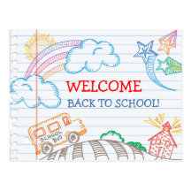 Accueil de nouveau à la carte postale d'école