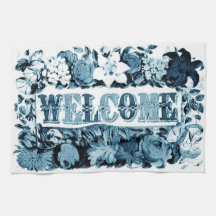 accueil en serviette de cuisine bleue de Delft Serviette Pour Les Mains
