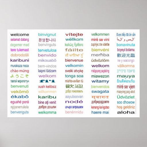 Accueil ÉNORME en affiche de 80 langues - 5 taille