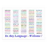 Accueillez en carte postale de 80 langues