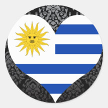 Achetez le drapeau de l'Uruguay Autocollants Ronds