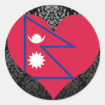 Achetez le drapeau du Népal Adhésif Rond