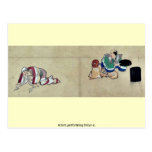 Actoren die ukiyo-E. uitvoeren Wens Kaart