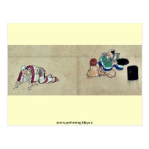 Actoren die ukiyo-E. uitvoeren Wens Kaart