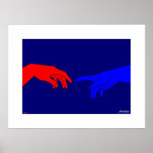 Adam en God - passepartout Print