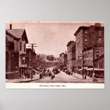Adams Massachusetts van het noorden Hoofdstraat Poster