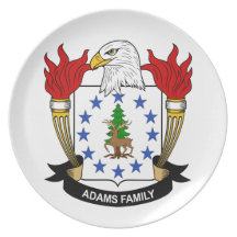 Adams, Wapenschild (CREST) op een bord
