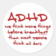 ADHD denkt meer Ronde Stickers