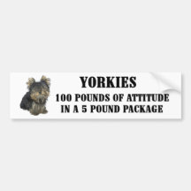Adhésif pour pare-chocs d'attitude de Yorkie Autocollant Pour Voiture