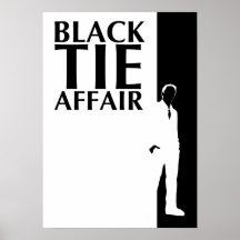 affaire de cravate noire : silhouette sérieuse posters