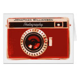 Affaires de photographie d'appareil-photo de rouge carte de vœux