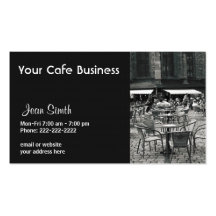 Affaires noires et blanches de café modèles de cartes de visite