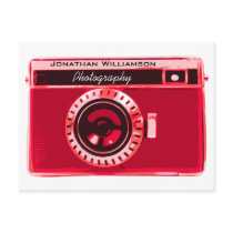 Affaires rouges de photographie d'appareil-photo d carte postale