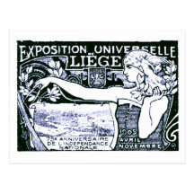 Affiche 1905 de Nouveau d'art de Liège Cartes Postales