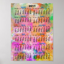 Affiche 2011 florale de calendrier mural d'abrégé 