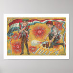 Affiche 4 juillet vintage d'art