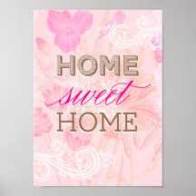 Affiche à la maison douce à la maison vintage de F
